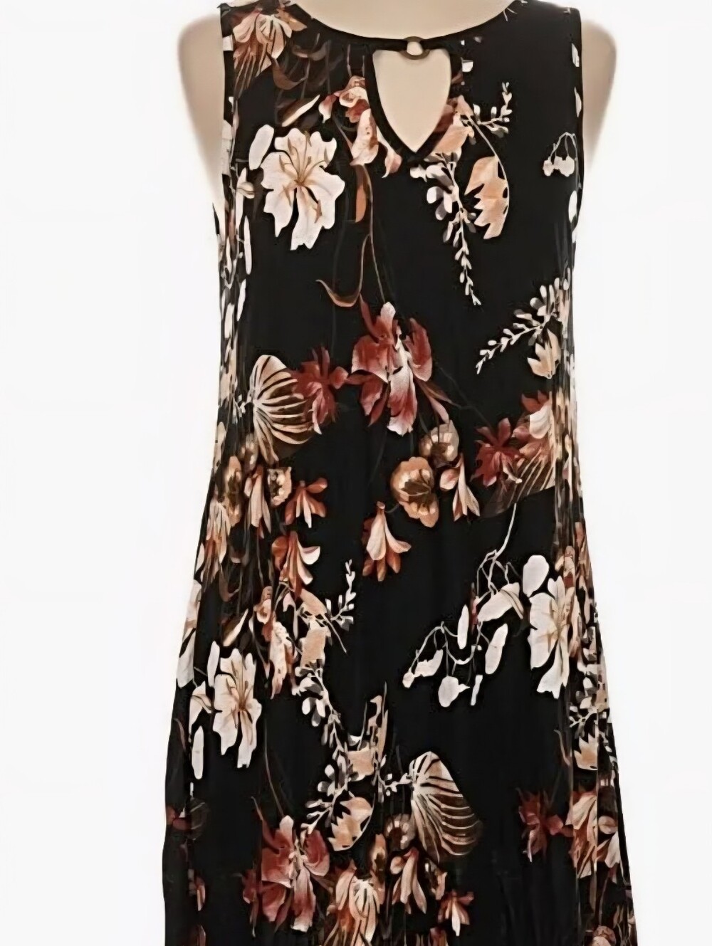 Lascana For VENUS Sleeveless Floral Keyhole Mini Dress